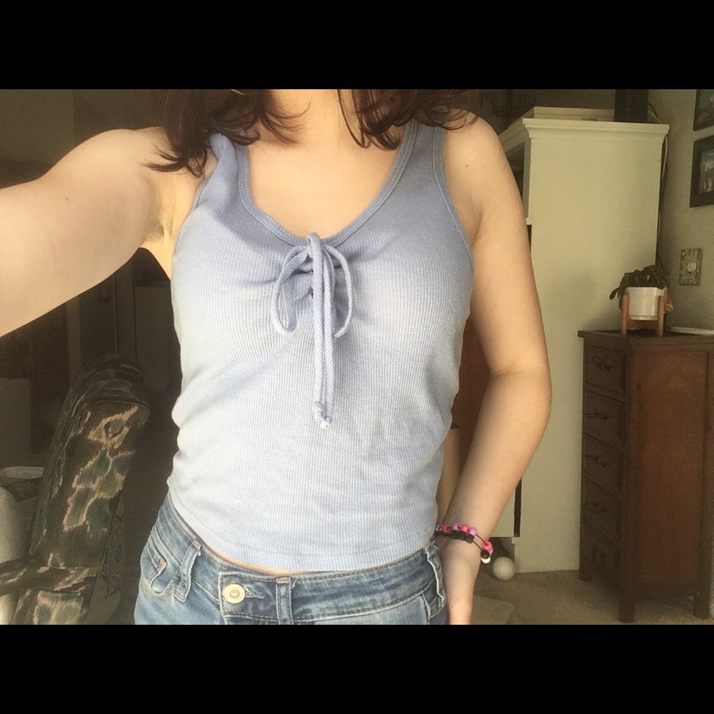 Baby Blue Lace-Up Tee